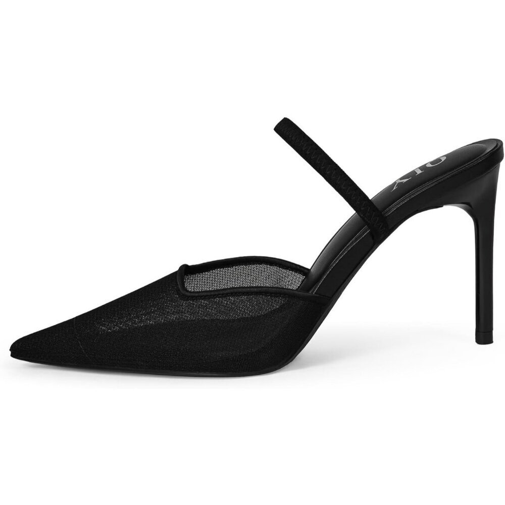 Mesh Heels for Women Pumps Closed Pointed Toe High Heels Stiletto Dress Shoes - Picture 9 of 9
